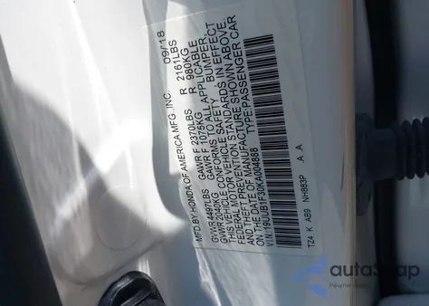 2019 Acura Tlx Standard из США, поврежденный, VIN 19UUB1F30KA004888